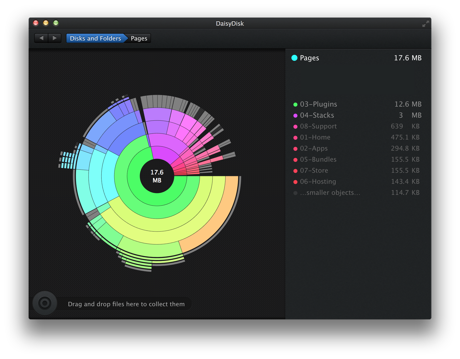View page usage in DaisyDisk for your project file