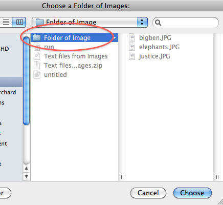 Choose a folder of images